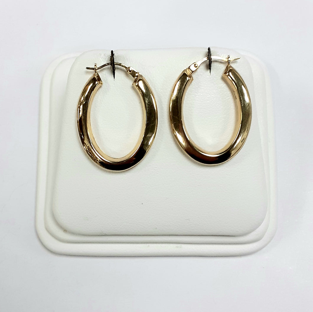 9ct Yellow Gold Hallmarked Creole Earring - Product Code - VX175