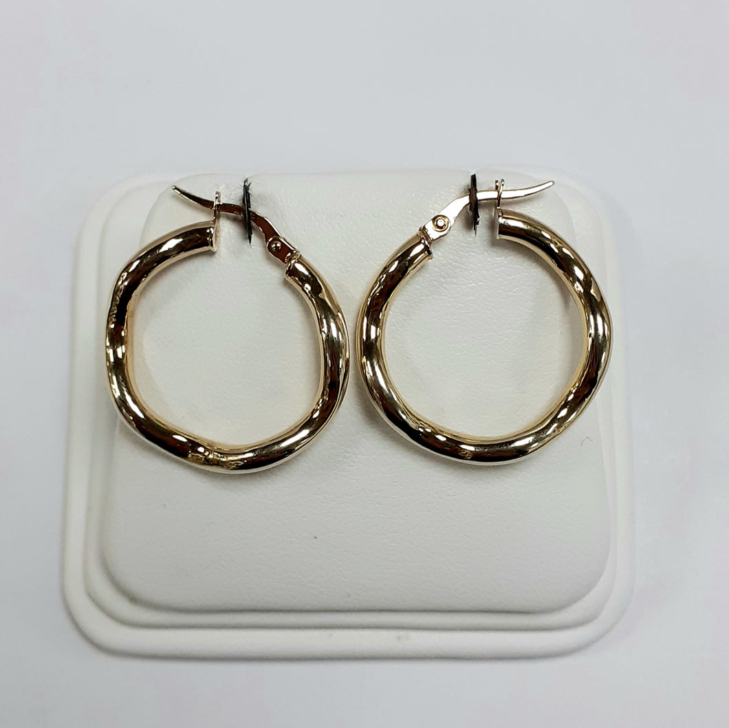 9ct Yellow Gold Hallmarked Creole Earring - Product Code - VX395