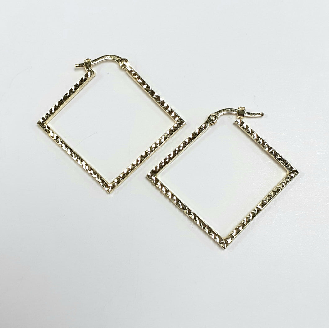 9ct Yellow Gold Hallmarked Creole Earring - Product Code - VX4