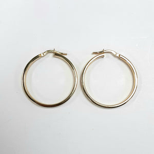 9ct Yellow Gold Hallmarked Creole Earring - Product Code - VX5