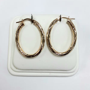 9ct Yellow Gold Hallmarked Creole Earring - Product Code - VX720