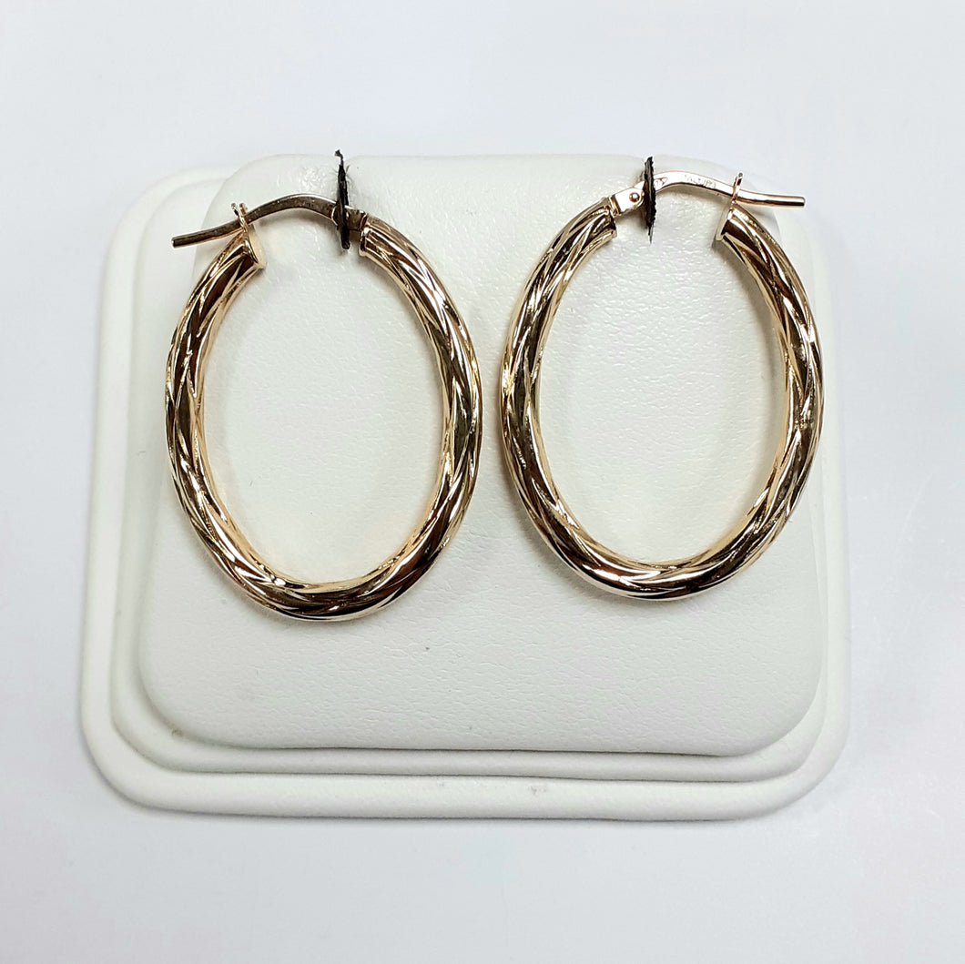 9ct Yellow Gold Hallmarked Creole Earring - Product Code - VX720