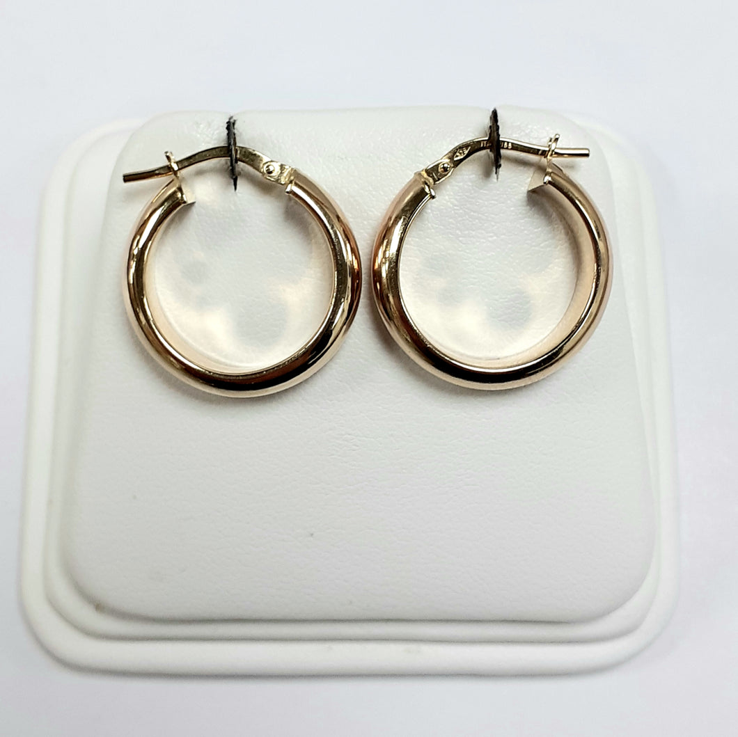 9ct Yellow Gold Hallmarked Creole Earring - Product Code - VX725
