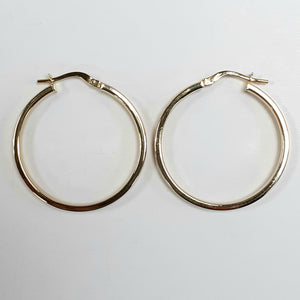 9ct Yellow Gold Hallmarked Creole Earring - Product Code - VX732