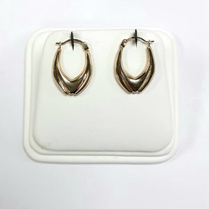 9ct Yellow Gold Hallmarked Creole Earring - Product Code - VX749