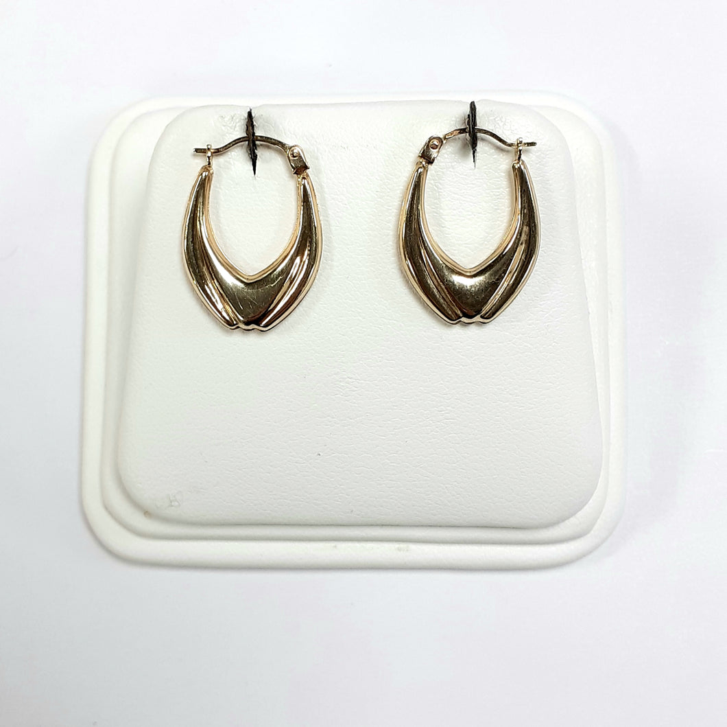 9ct Yellow Gold Hallmarked Creole Earring - Product Code - VX749
