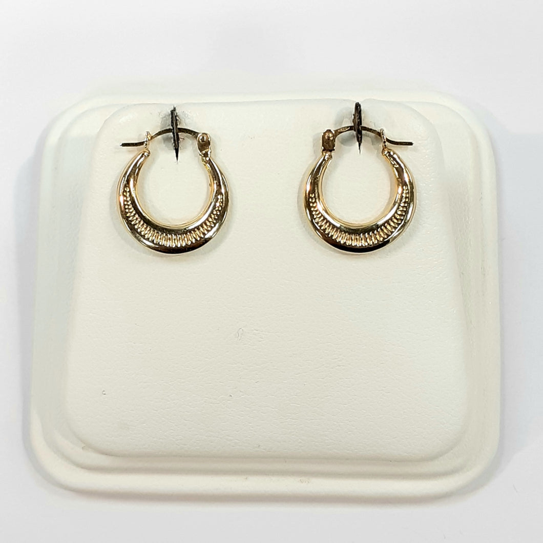 9ct Yellow Gold Hallmarked Creole Earring - Product Code - VX750