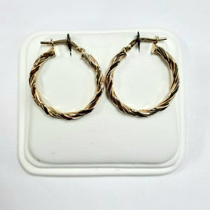 9ct Yellow Gold Hallmarked Creole Earring - Product Code - VX753