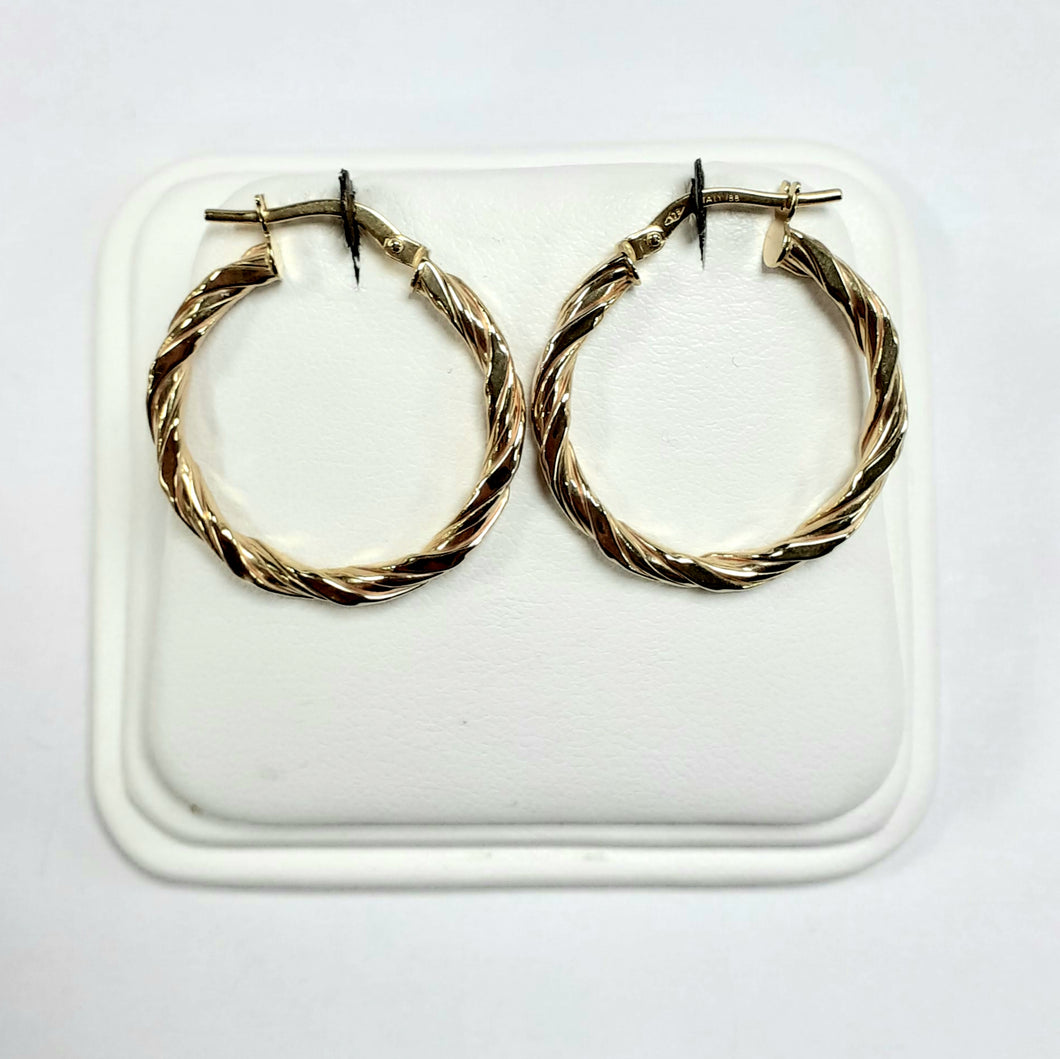 9ct Yellow Gold Hallmarked Creole Earring - Product Code - VX753