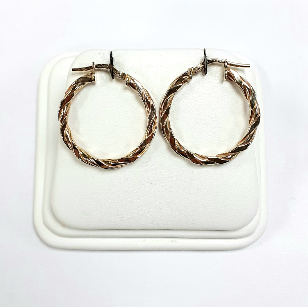 9ct Yellow Gold Hallmarked Creole Earring - Product Code - VX842