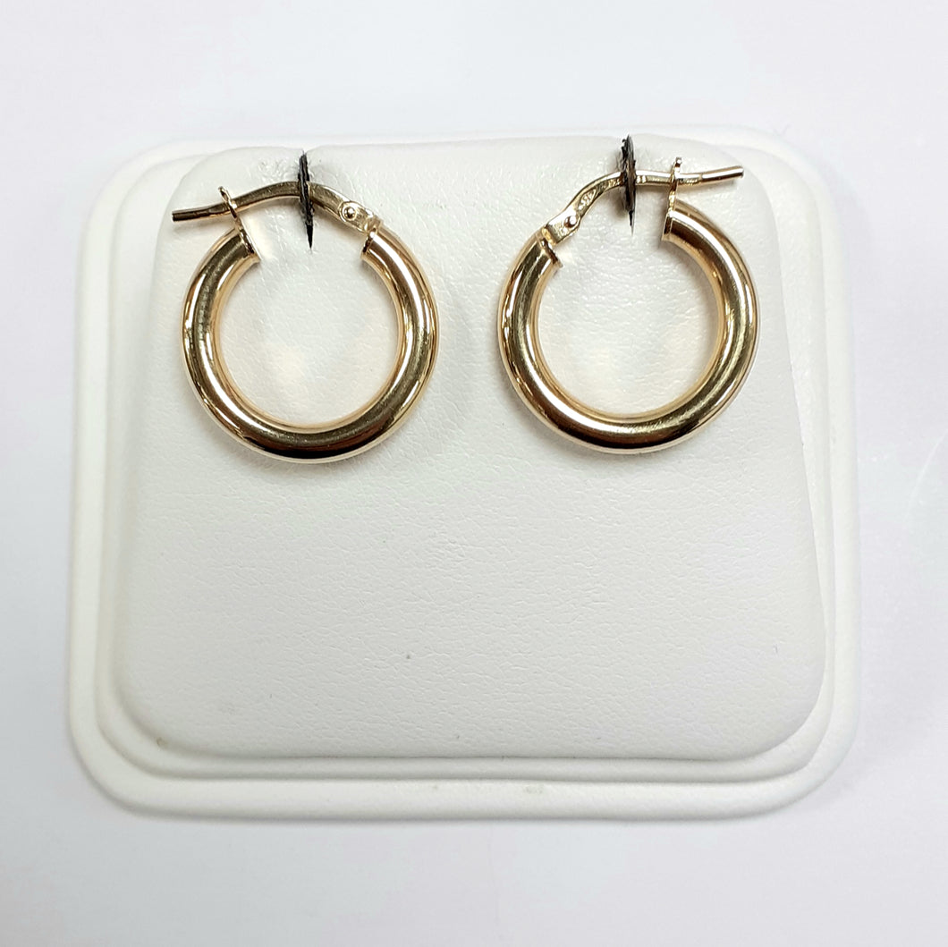 9ct Yellow Gold Hallmarked Creole Earring - Product Code - VX994