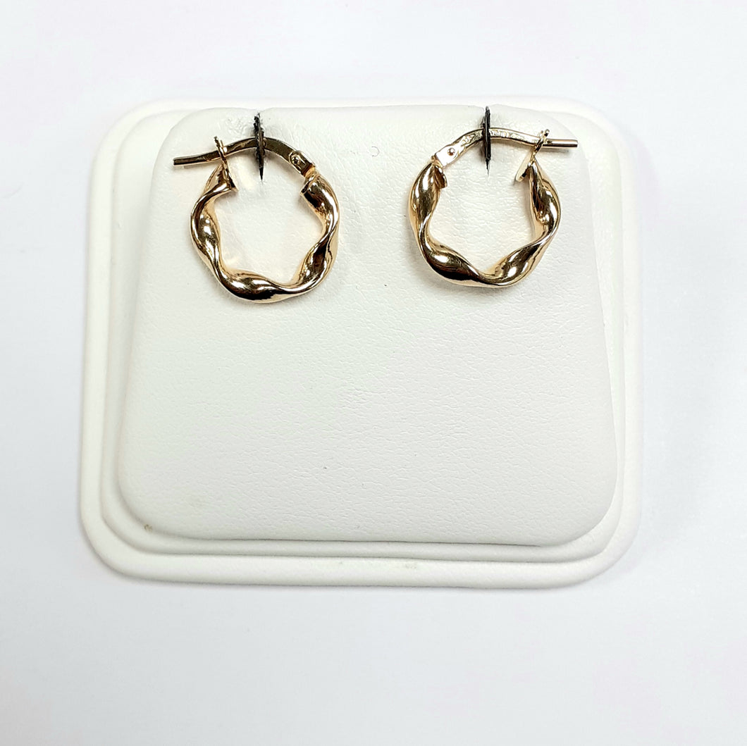 9ct Yellow Gold Hallmarked Creole Earring - Product Code - VX995