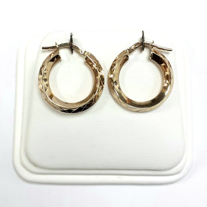 9ct Yellow Gold Hallmarked Creole Earring - Product Code - VX383