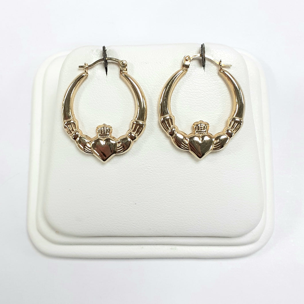 9ct Yellow Gold Hallmarked Creole Earring - Product Code - VX748