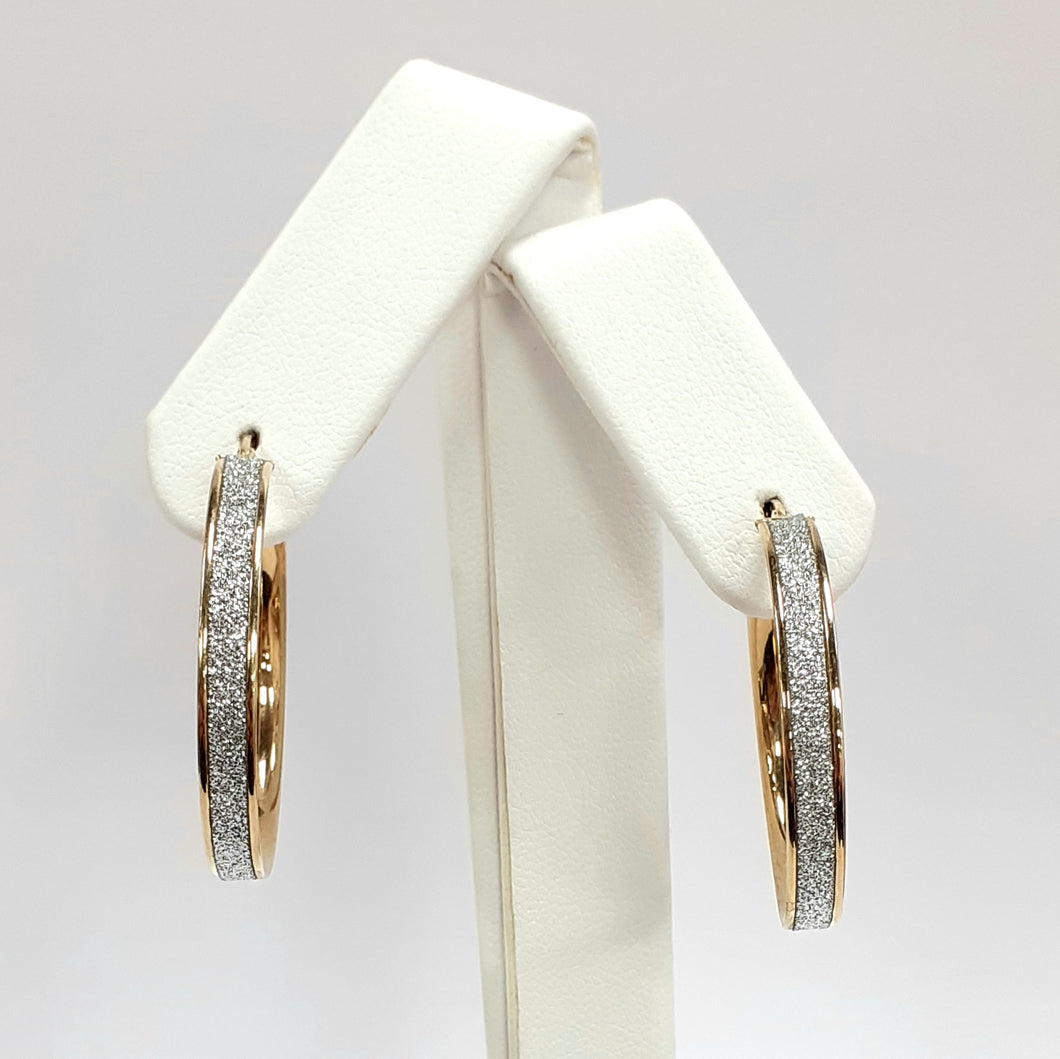 9ct Yellow Gold Hallmarked Creole Earrings - Product Code - J561