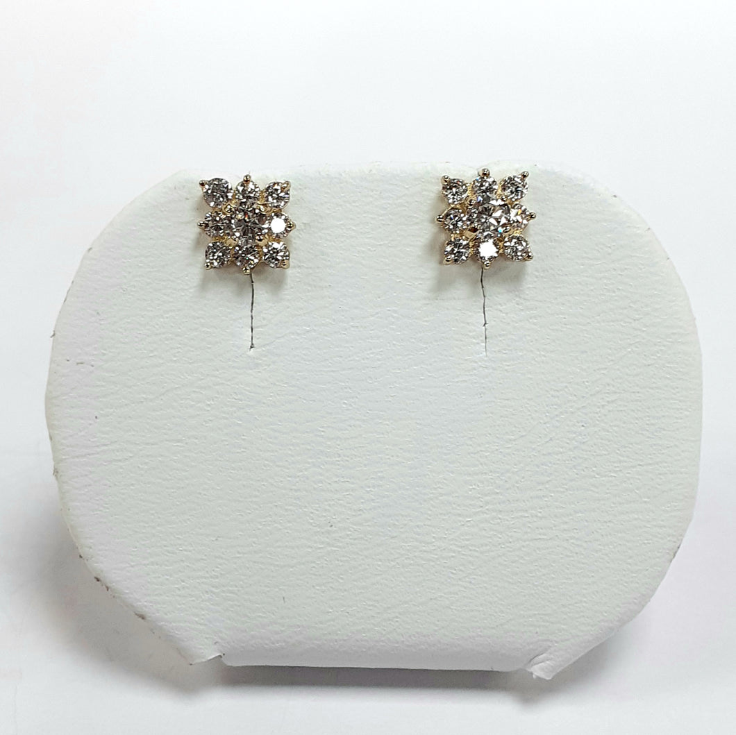 9ct Yellow Gold Hallmarked Cubic Zirconia Earrings - Product Code - BX9