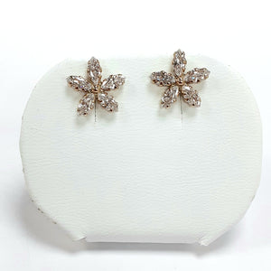 9ct Yellow Gold Hallmarked Cubic Zirconia Earrings - Product Code - C625