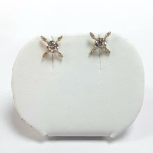 9ct Yellow Gold Hallmarked Cubic Zirconia Earrings - Product Code - C642