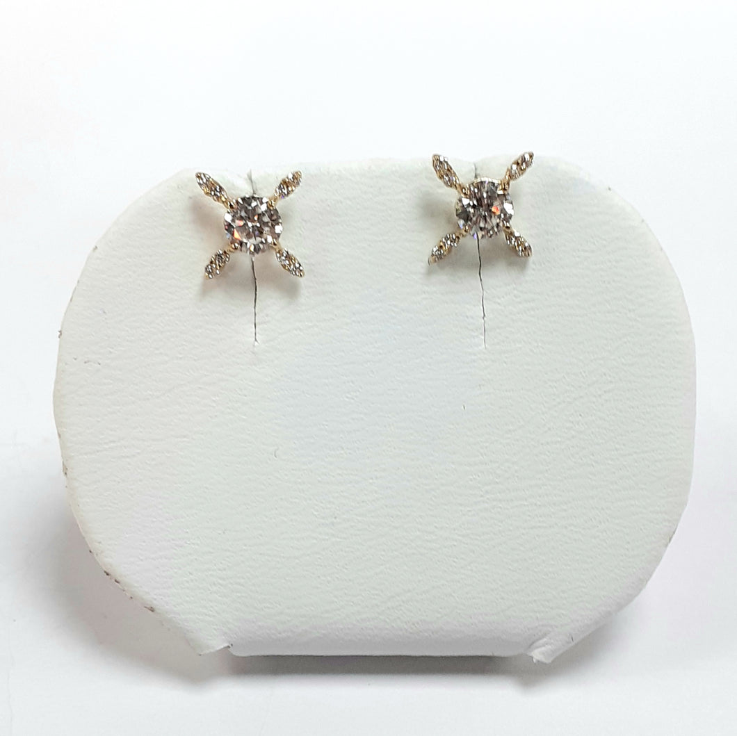 9ct Yellow Gold Hallmarked Cubic Zirconia Earrings - Product Code - C642