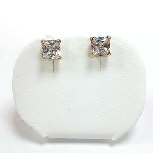 9ct Yellow Gold Hallmarked Cubic Zirconia Earrings - Product Code - C756