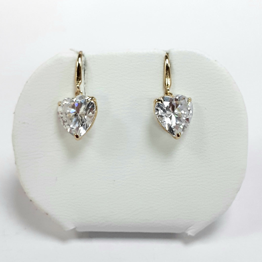 9ct Yellow Gold Hallmarked Cubic Zirconia Earrings - Product Code - C776