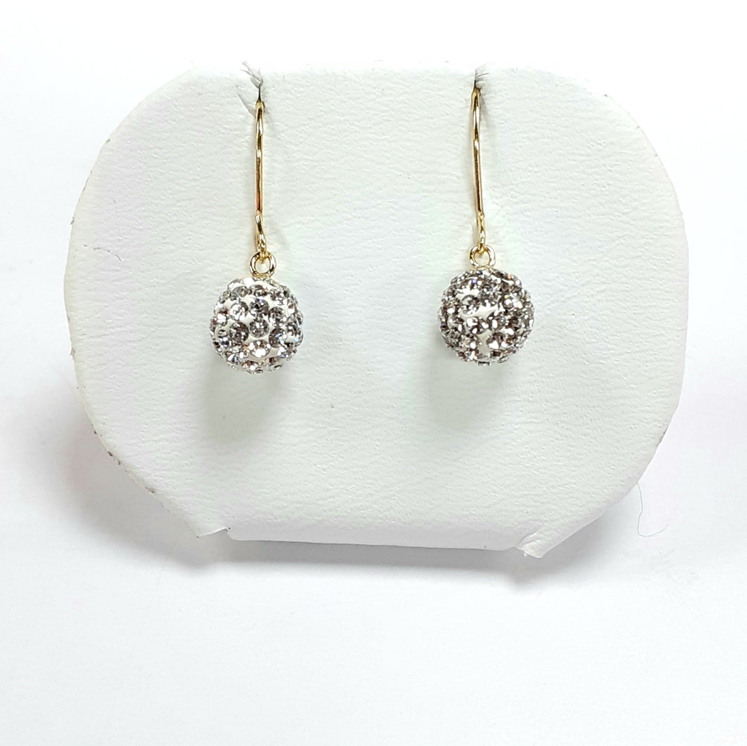9ct Yellow Gold Hallmarked Cubic Zirconia Earrings - Product Code - F203