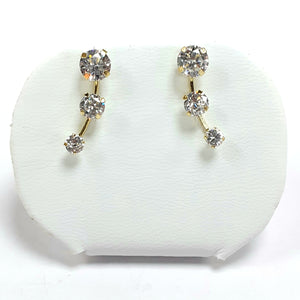 9ct Yellow Gold Hallmarked Cubic Zirconia Earrings - Product Code - VX38