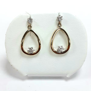 9ct Yellow Gold Hallmarked Cubic Zirconia Earrings - Product Code - VX57