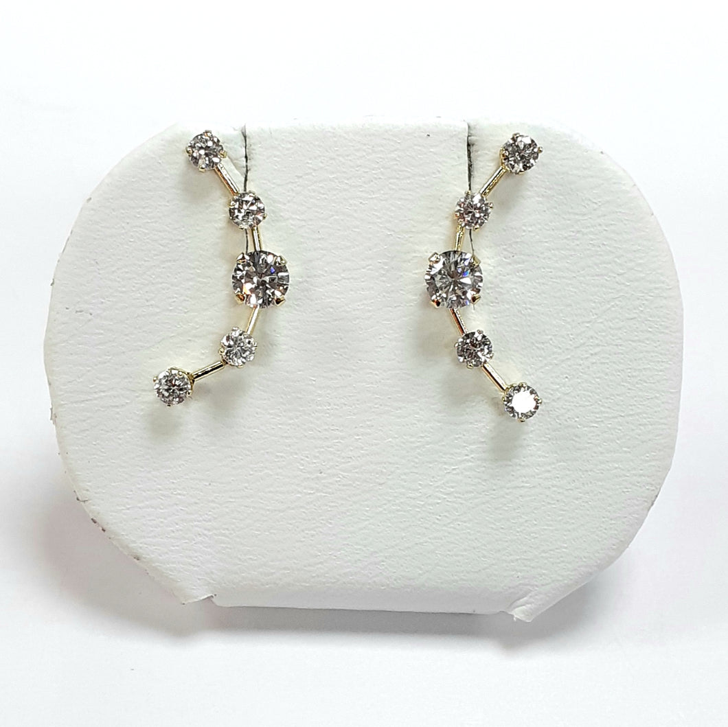 9ct Yellow Gold Hallmarked Cubic Zirconia Earrings - Product Code - VX781