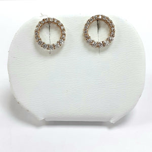 9ct Yellow Gold Hallmarked Cubic Zirconia Earrings - Product Code - VX784