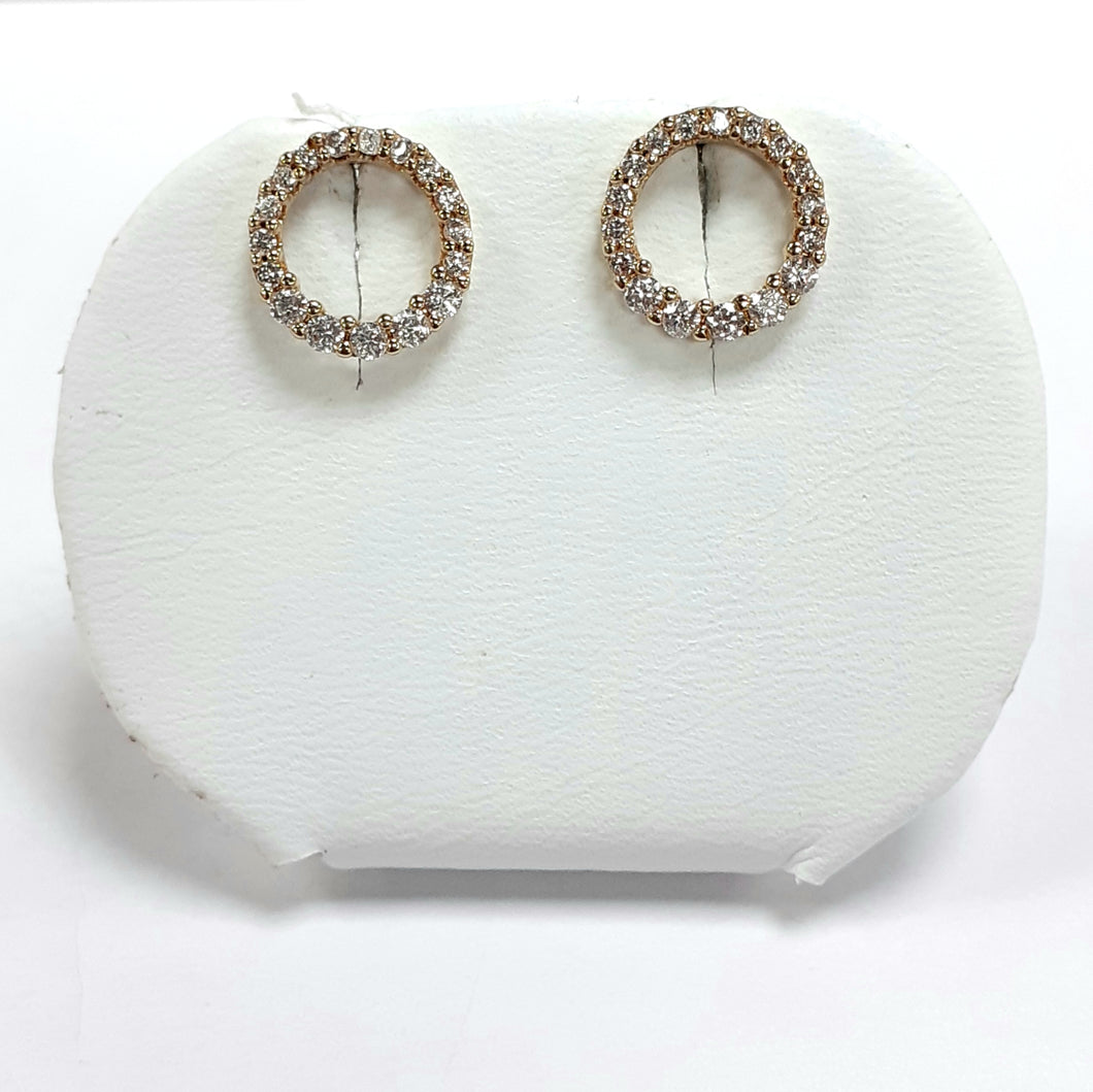 9ct Yellow Gold Hallmarked Cubic Zirconia Earrings - Product Code - VX784