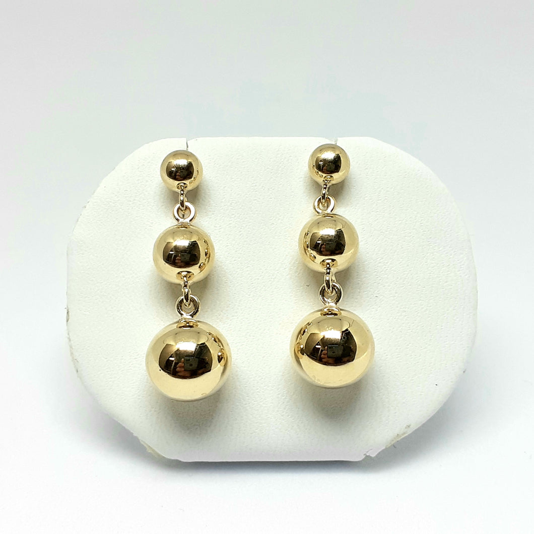 9ct Yellow Gold Hallmarked Drop Earrings - Product Code - VX358