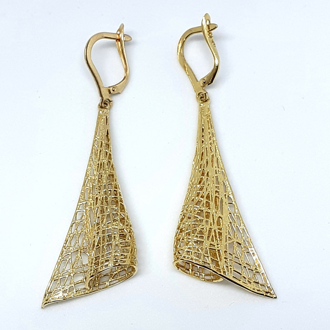9ct Yellow Gold Hallmarked Drop Earrings - Product Code - VX359