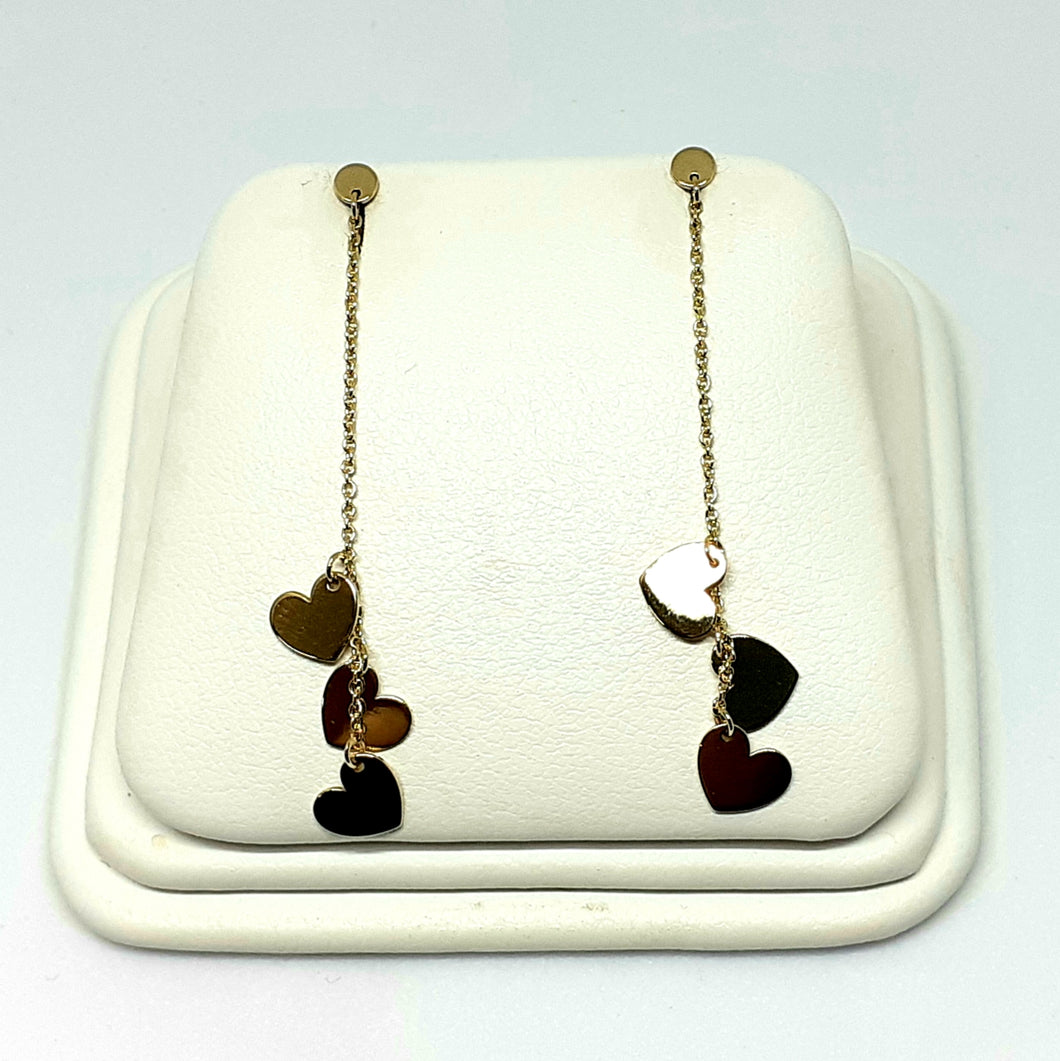 9ct Yellow Gold Hallmarked Drop Earrings - Product Code - VX363