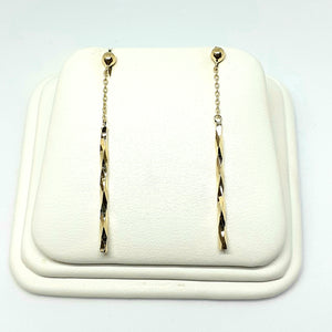 9ct Yellow Gold Hallmarked Drop Earrings - Product Code - VX364