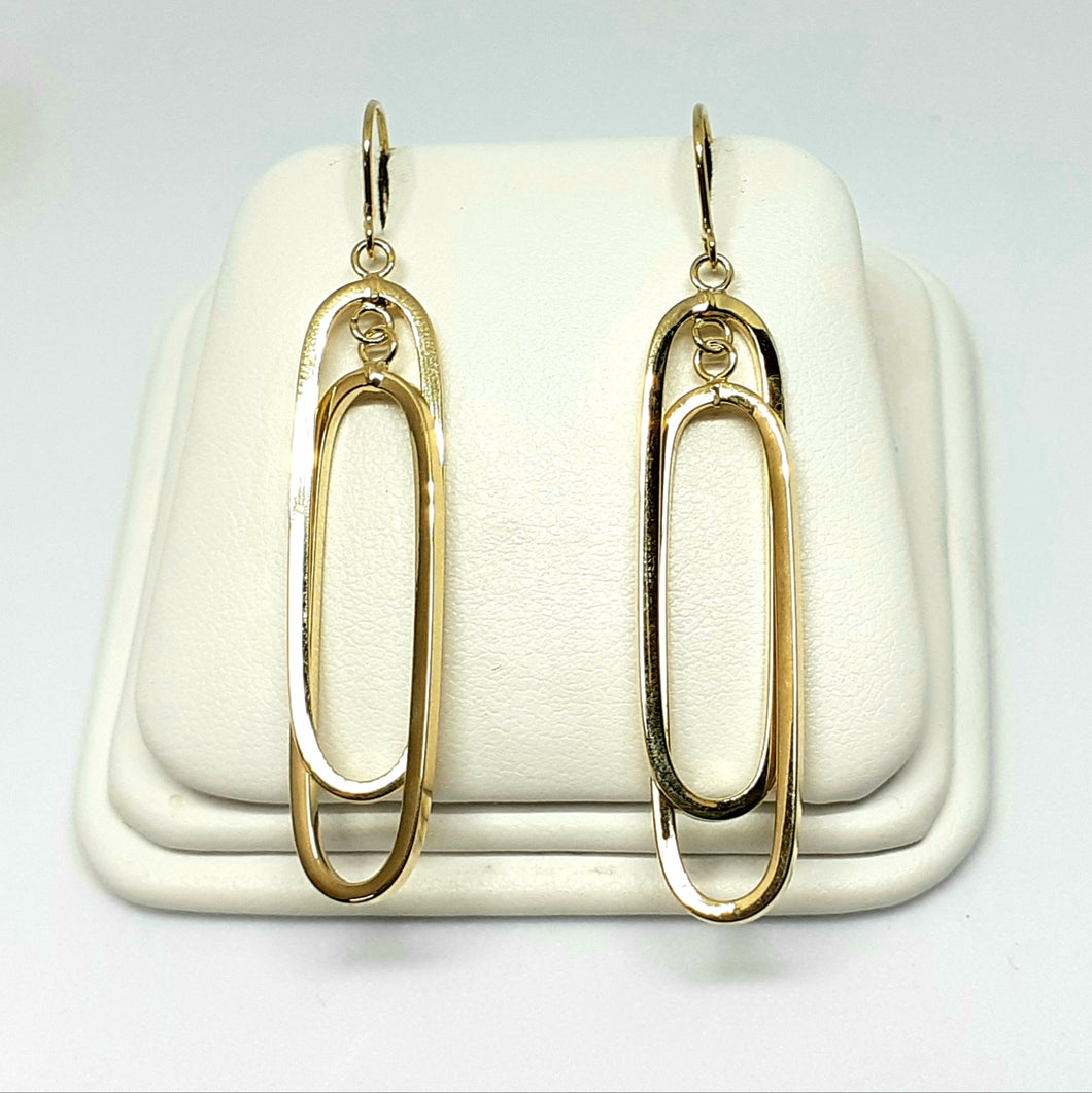 9ct Yellow Gold Hallmarked Drop Earrings - Product Code - VX382