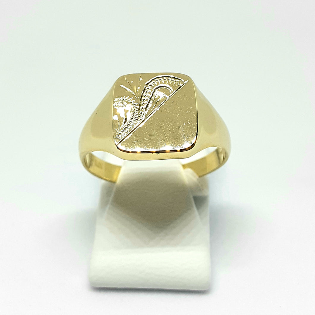 9ct Yellow Gold Hallmarked Gentleman's Ring - Product Code - VX459