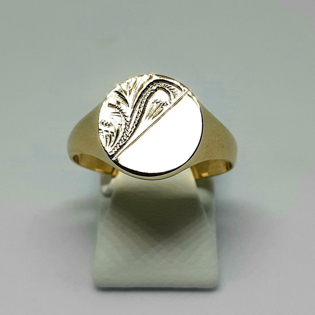 9ct Yellow Gold Hallmarked Gentleman's Ring - Product Code - VX458