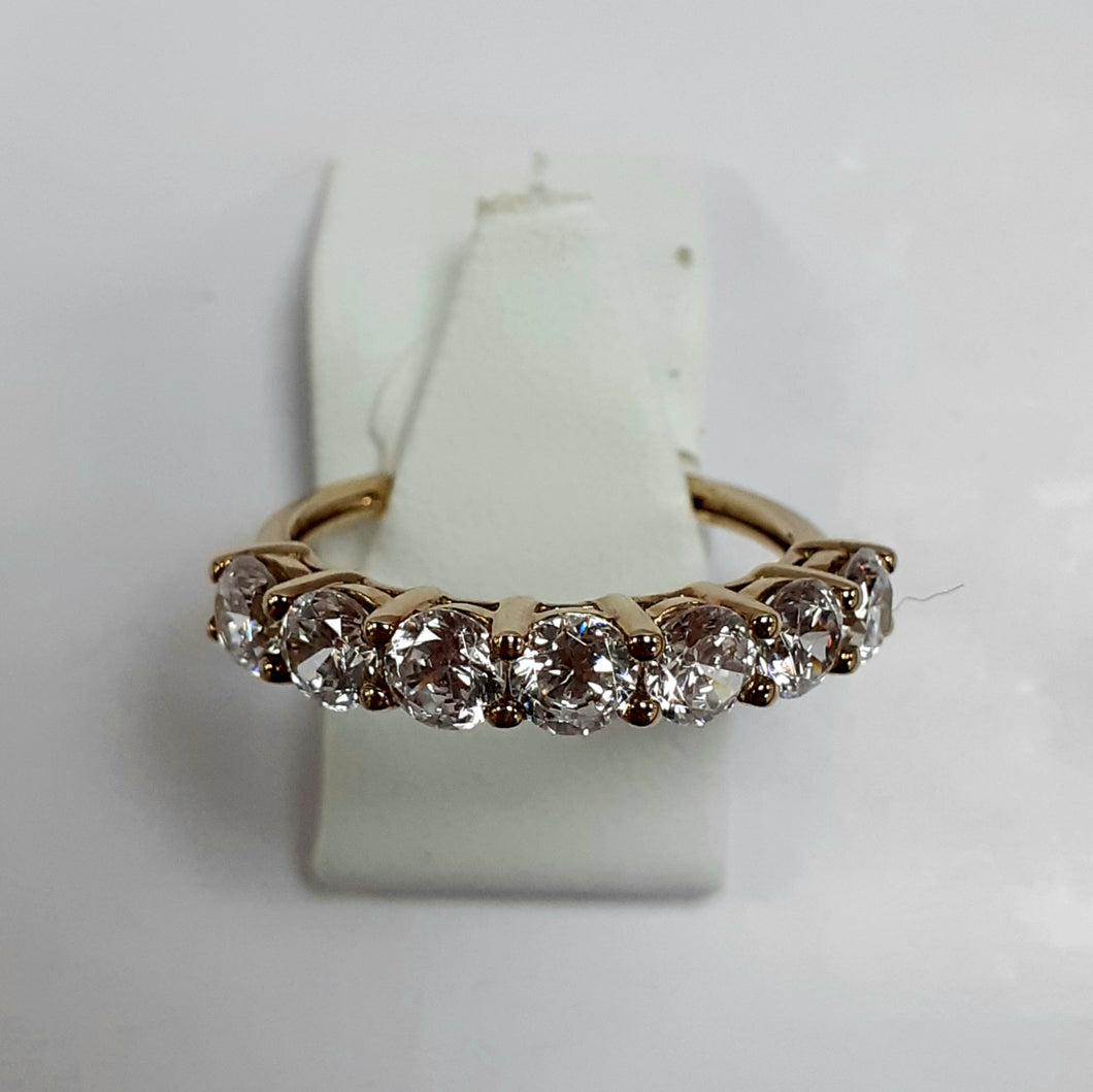 9ct Yellow Gold Hallmarked Ladies Cubic Zirconia Ring - Product Code - VX222