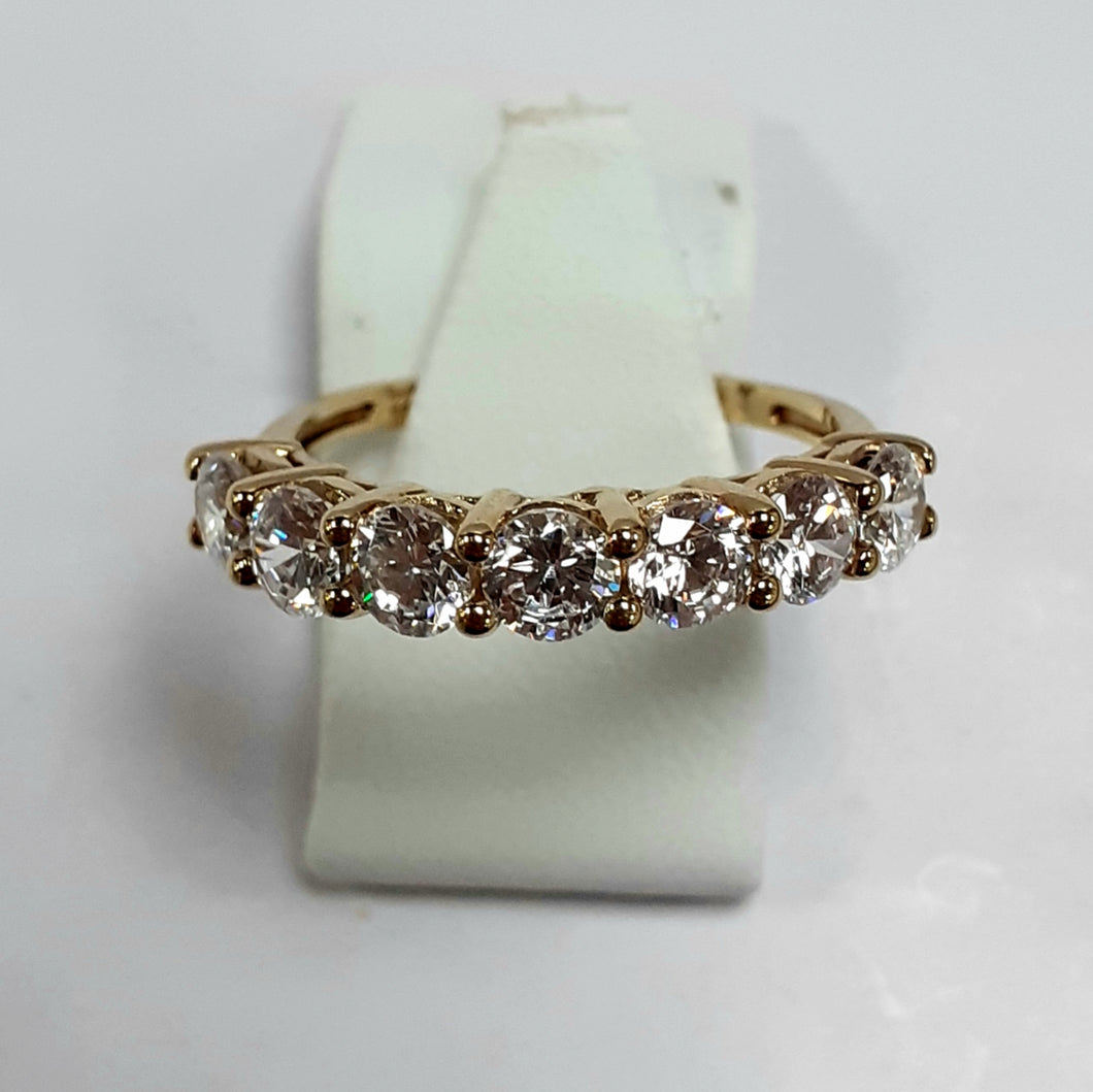 9ct Yellow Gold Hallmarked Ladies Cubic Zirconia Ring - Product Code - VX915