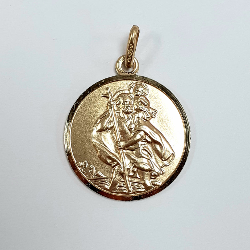 9ct Yellow Gold Hallmarked Saint Christopher - Product Code - J542