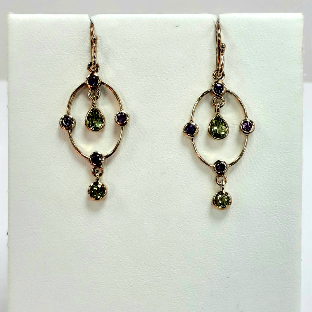 9ct Yellow Gold Hallmarked Stone Set Earrings - Product Code - C536