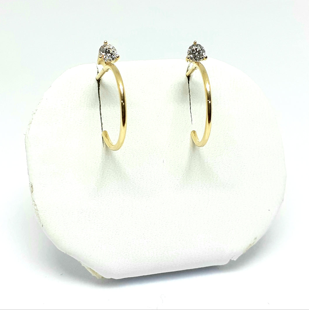 9ct Yellow Gold Hallmarked Stone Set Earrings - Product Code - VX320