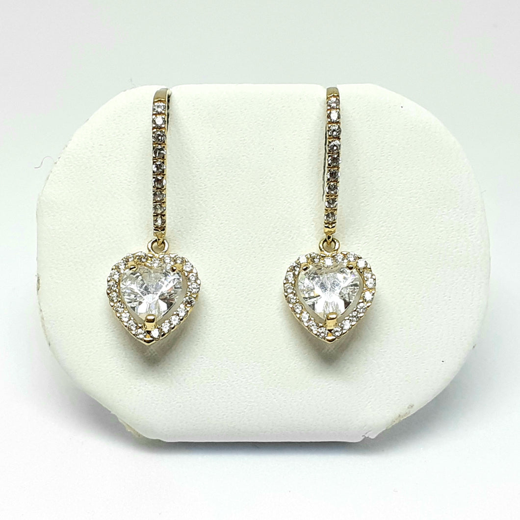 9ct Yellow Gold Hallmarked Stone Set Earrings - Product Code - VX390