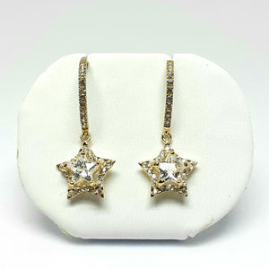 9ct Yellow Gold Hallmarked Stone Set Earrings - Product Code - VX391