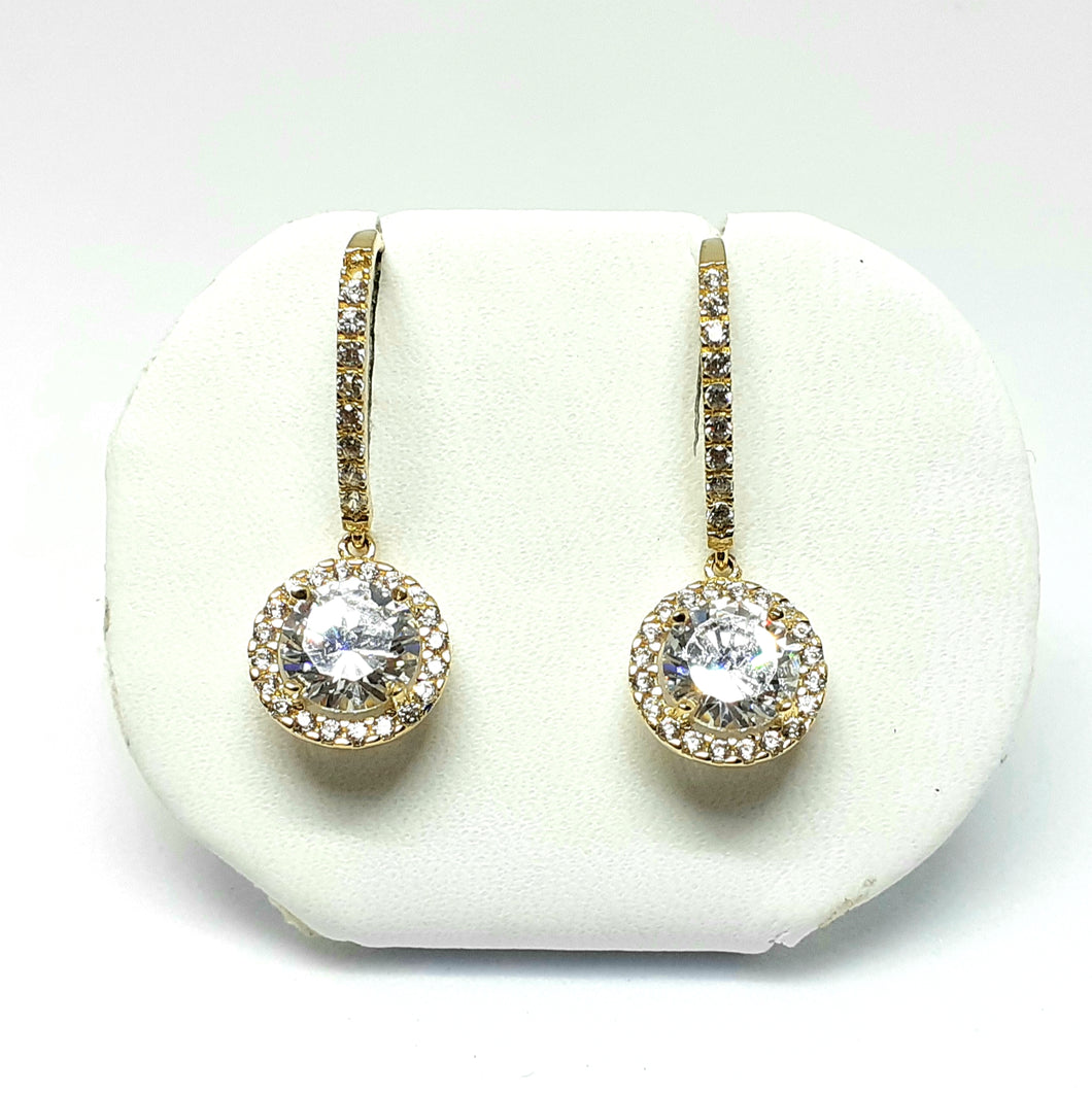 9ct Yellow Gold Hallmarked Stone Set Earrings - Product Code - VX392