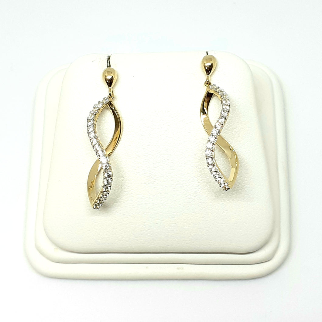 9ct Yellow Gold Hallmarked Stone Set Earrings - Product Code - VX394
