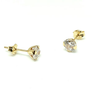 9ct Yellow Gold Hallmarked Stone Set Earrings - Product Code - VX396