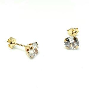 9ct Yellow Gold Hallmarked Stone Set Earrings - Product Code - VX397