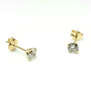 9ct Yellow Gold Hallmarked Stone Set Earrings - Product Code - VX403